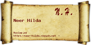 Neer Hilda névjegykártya